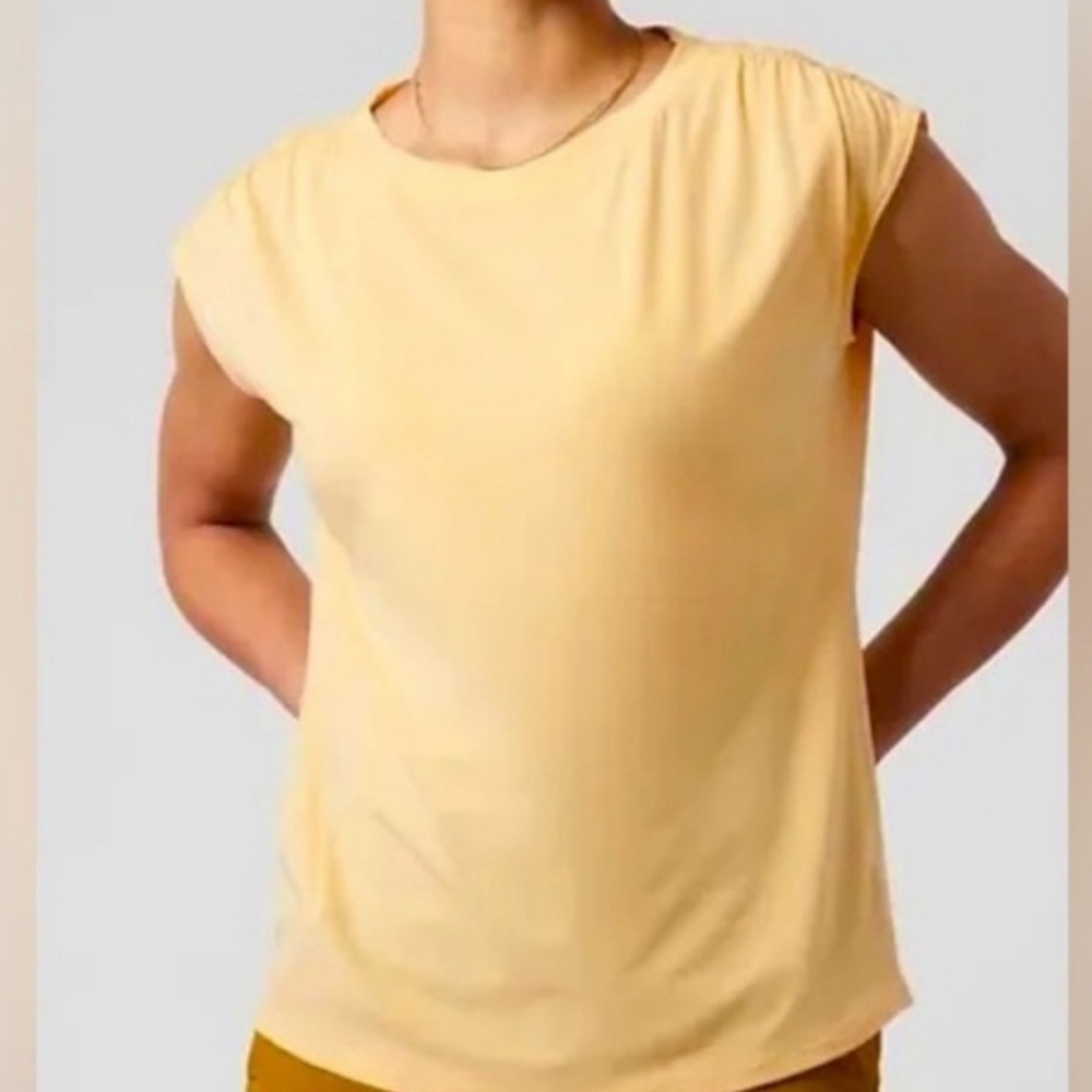 Athleta Yellow Getaway T-shirt